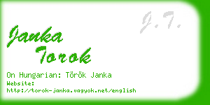 janka torok business card