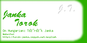 janka torok business card